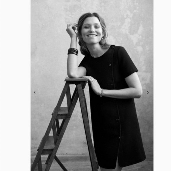 SEZANE Women Carolle Front Buttons Black Dress 38 Mid-length CUTE - Picture 5 of 8